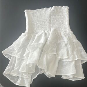 Elegant White Ruffled Skirt